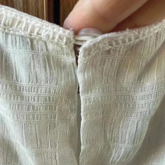 New Reiss Marcia Ladder Sheer Interest White Blouse Size 4 - Picture 12 of 13